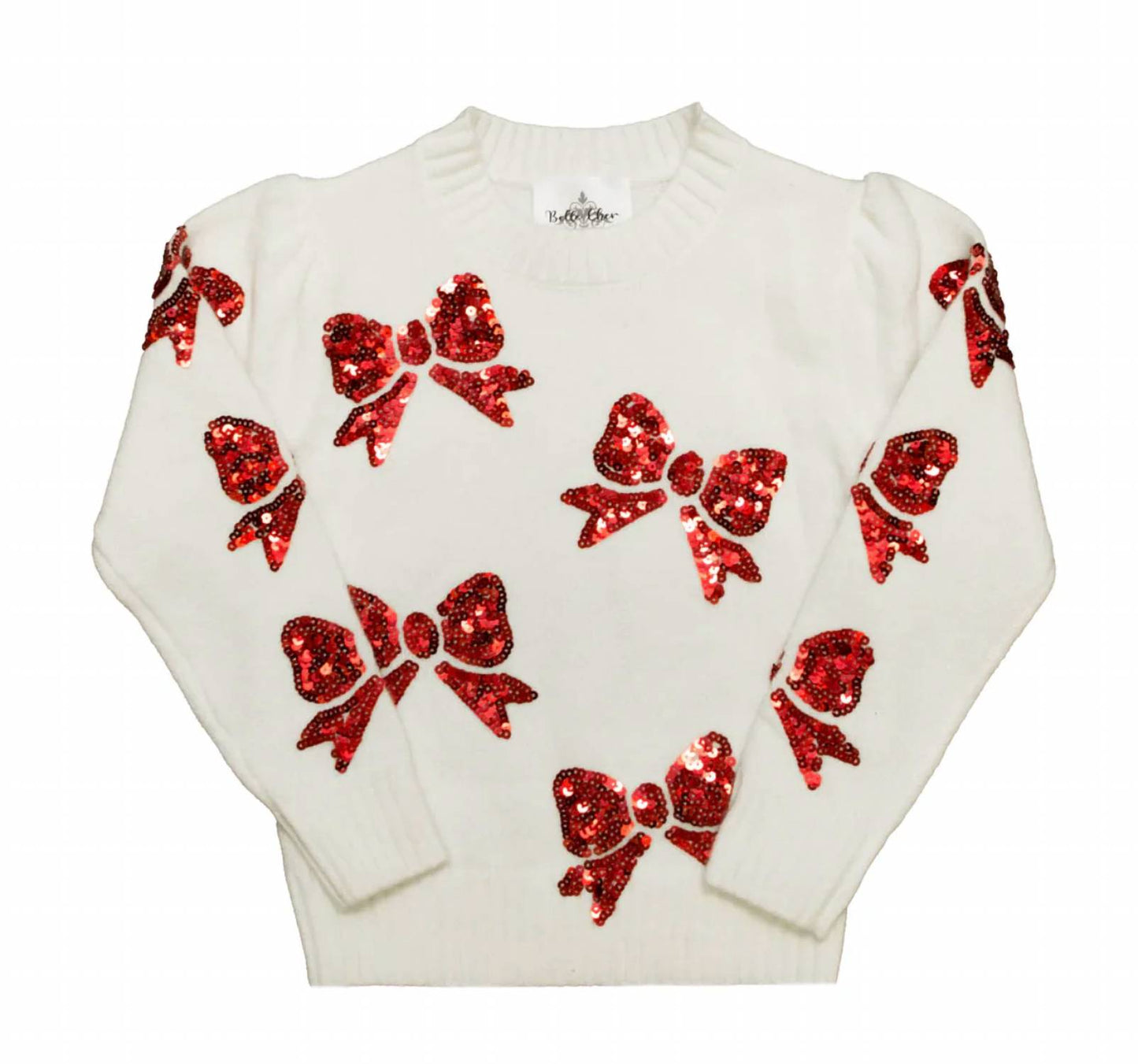 Kid's Bows Crew Neck Long Sleeve Sweater