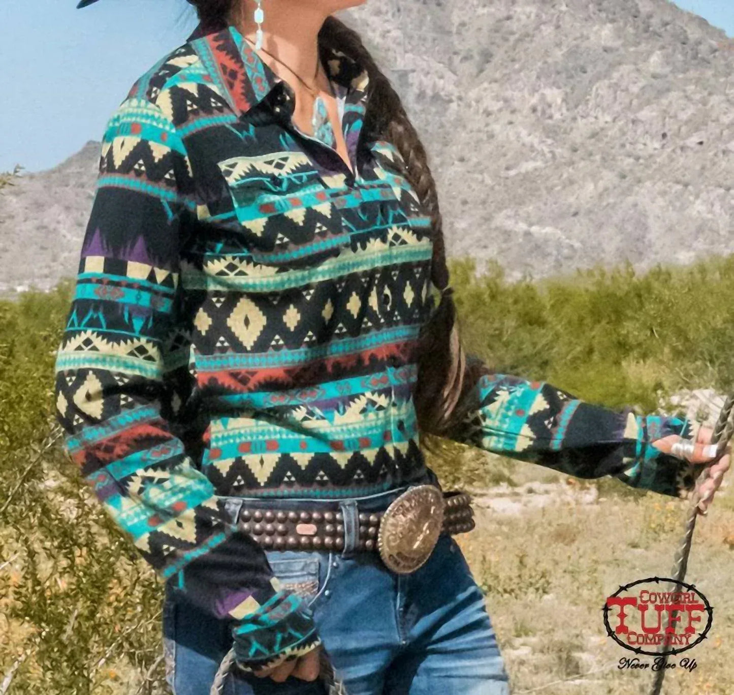 Cowgirl Tuff - Long Sleeve Aztec Shirt - Rack Hunt