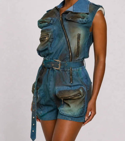 Zipper Utility Romper