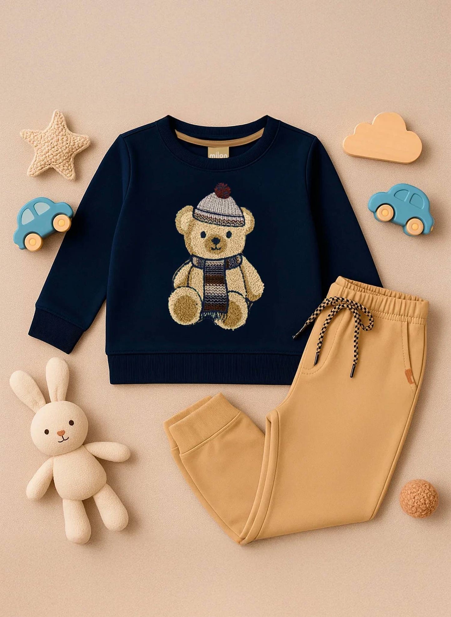 Boys Fleece-lined Sweatshirt And Pants Set