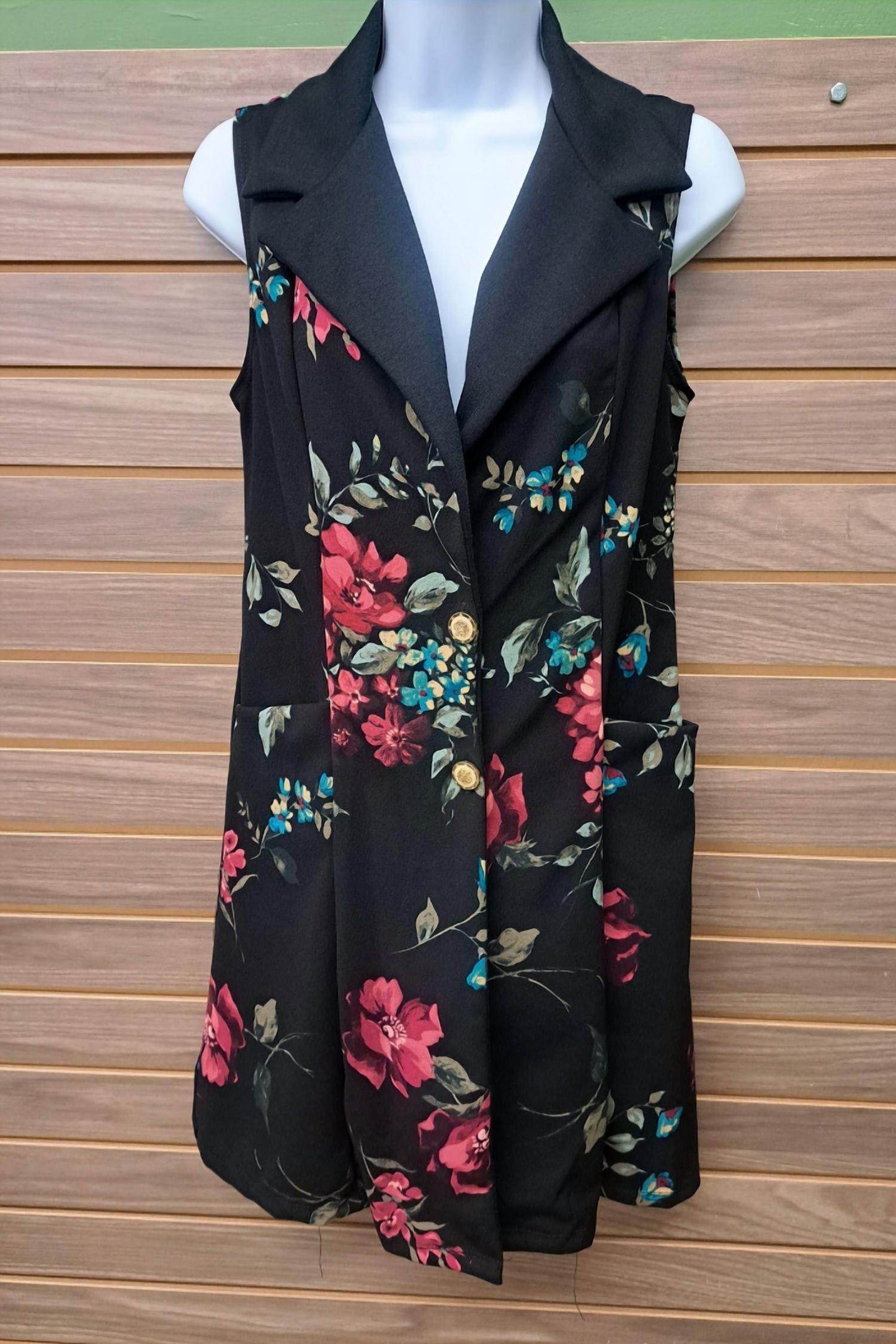 J. Mode - Women's Long Vest/dress W/floral - Rack Hunt -