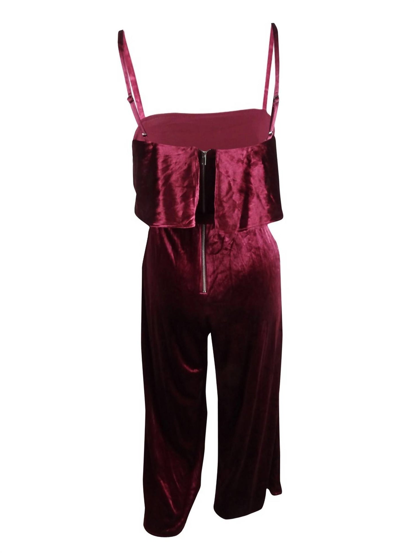 Women's Velvet Ruffled Jumpsuit