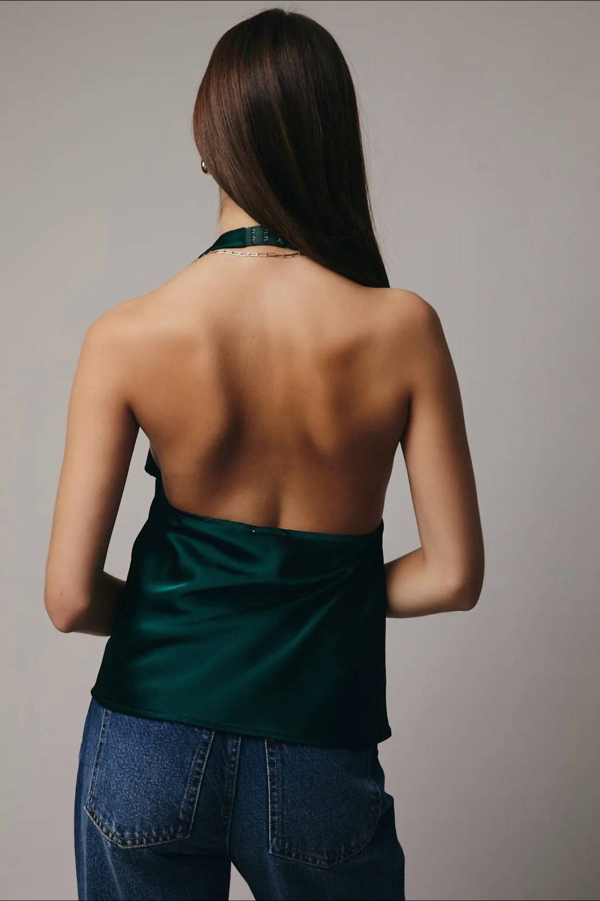 Cowl Neck Halter Satin Top