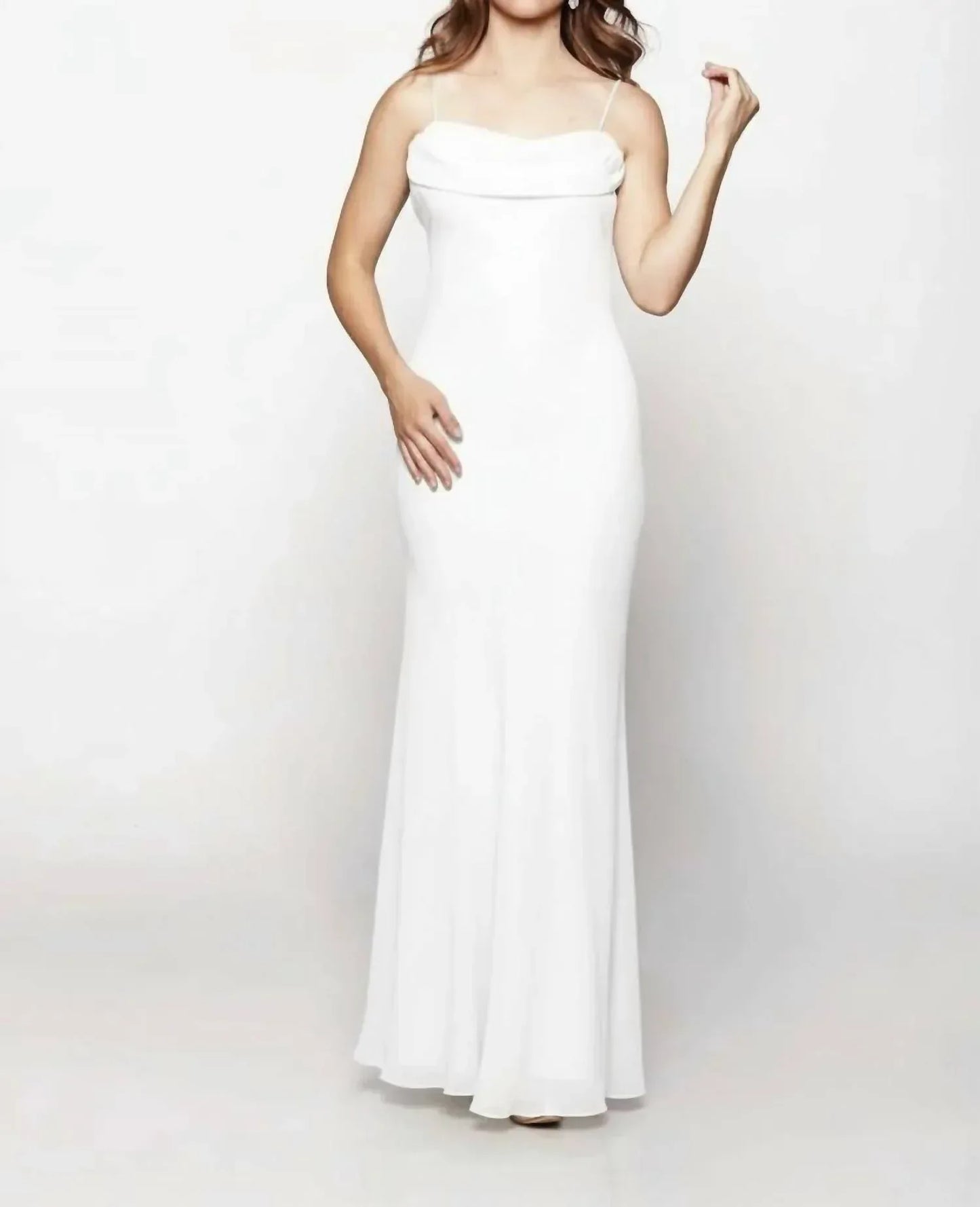 Milano Formals - Flowing Cowl Neck Muse Maxi Dress - Rack Hunt