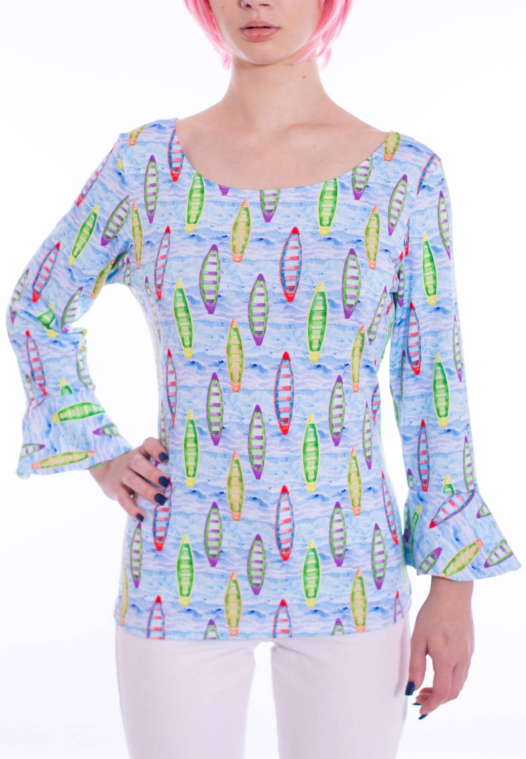 Kayla 3/4 Bell Sleeves Top