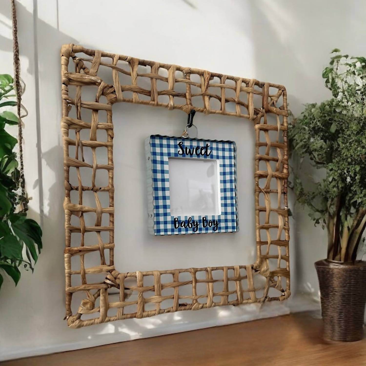 Round Top - “Baby Boy” Photo Frame Charm - Rack Hunt -