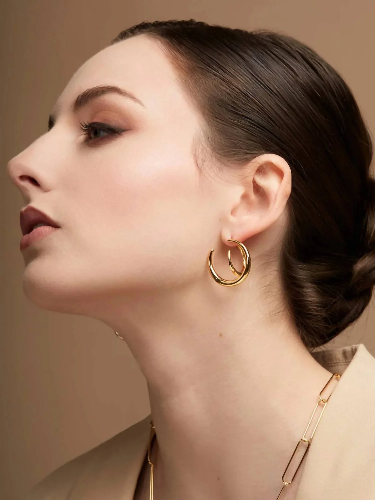 Rho - Women's Two Dimensional Hoop Earring - Rack Hunt