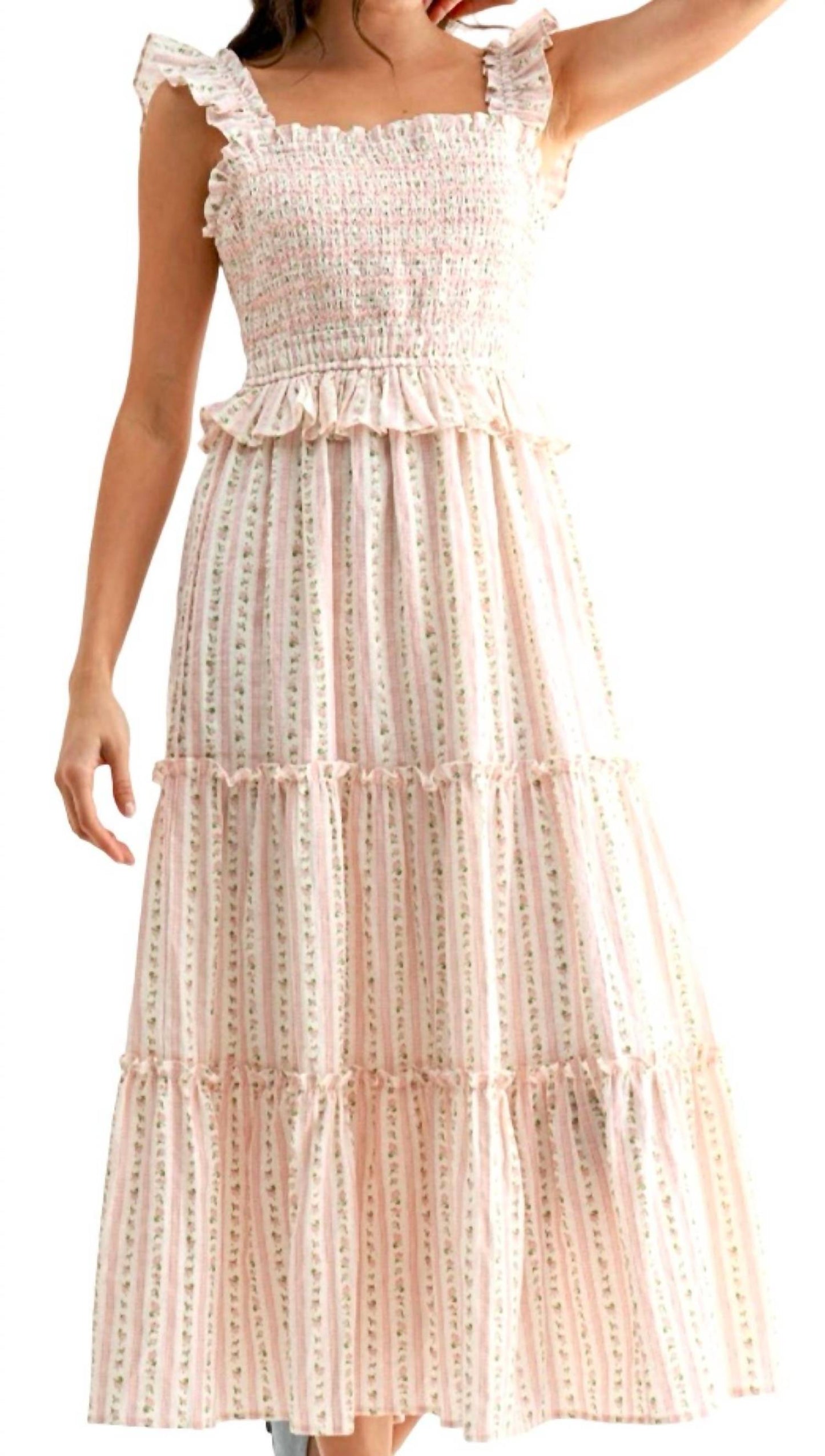 Smocked Bodice Tiered Maxi Dress