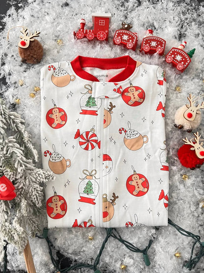Kid's Christmas Ornaments Zip Footie