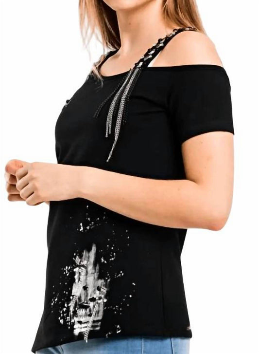 OLYSS - Tania One-Shoulder Studded Tee - Rack Hunt -