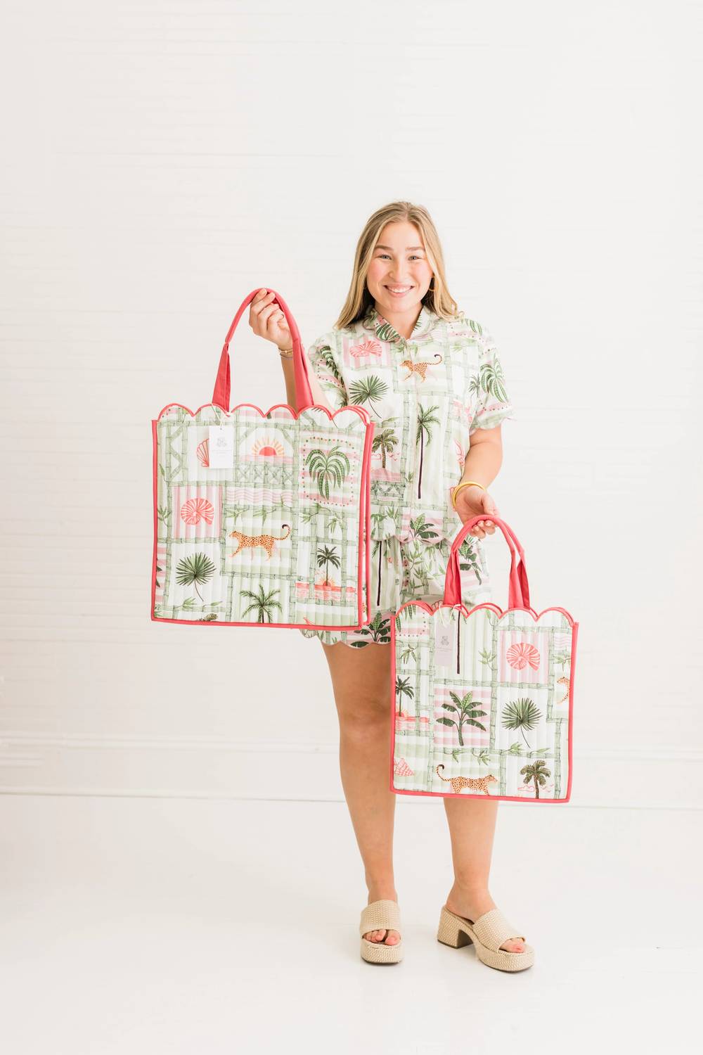 Palm Postal Quilted Large Tote
