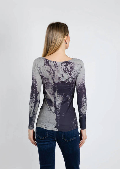 Stormy Raw Edge Second Skin Top