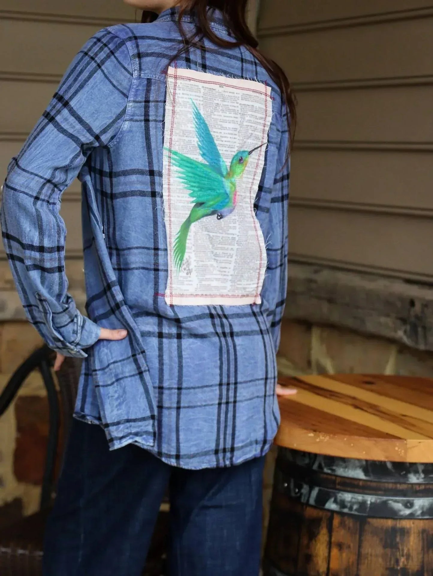 The NU Vintage - Bird Patch Button Up Flannel Top - Rack Hunt