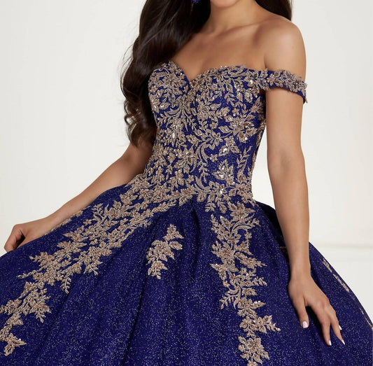 Pleated Skirt Off The Shoulder Quinceanera Dress