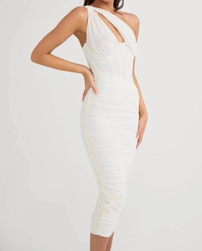 House of CB - Valentina Asymmetric Cutout Midi Dress - Rack Hunt