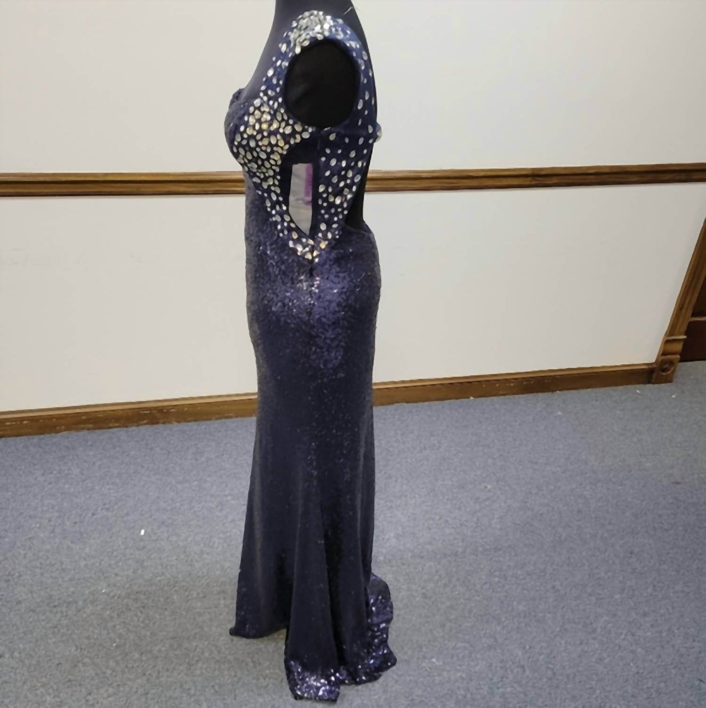 Precious Formals - Fully Sequined Fitted Evening Gown - Rack Hunt -