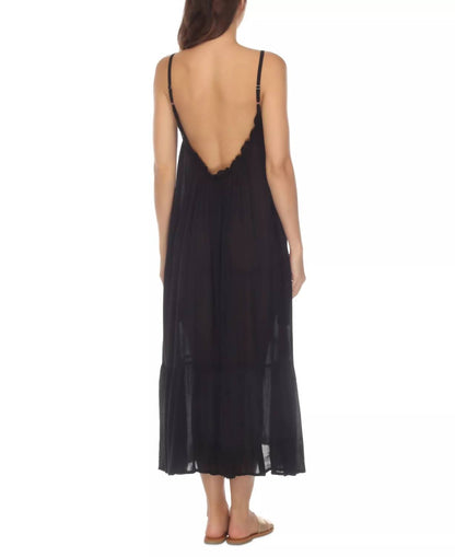Ruffle Trim Maxi Dress Cover Up