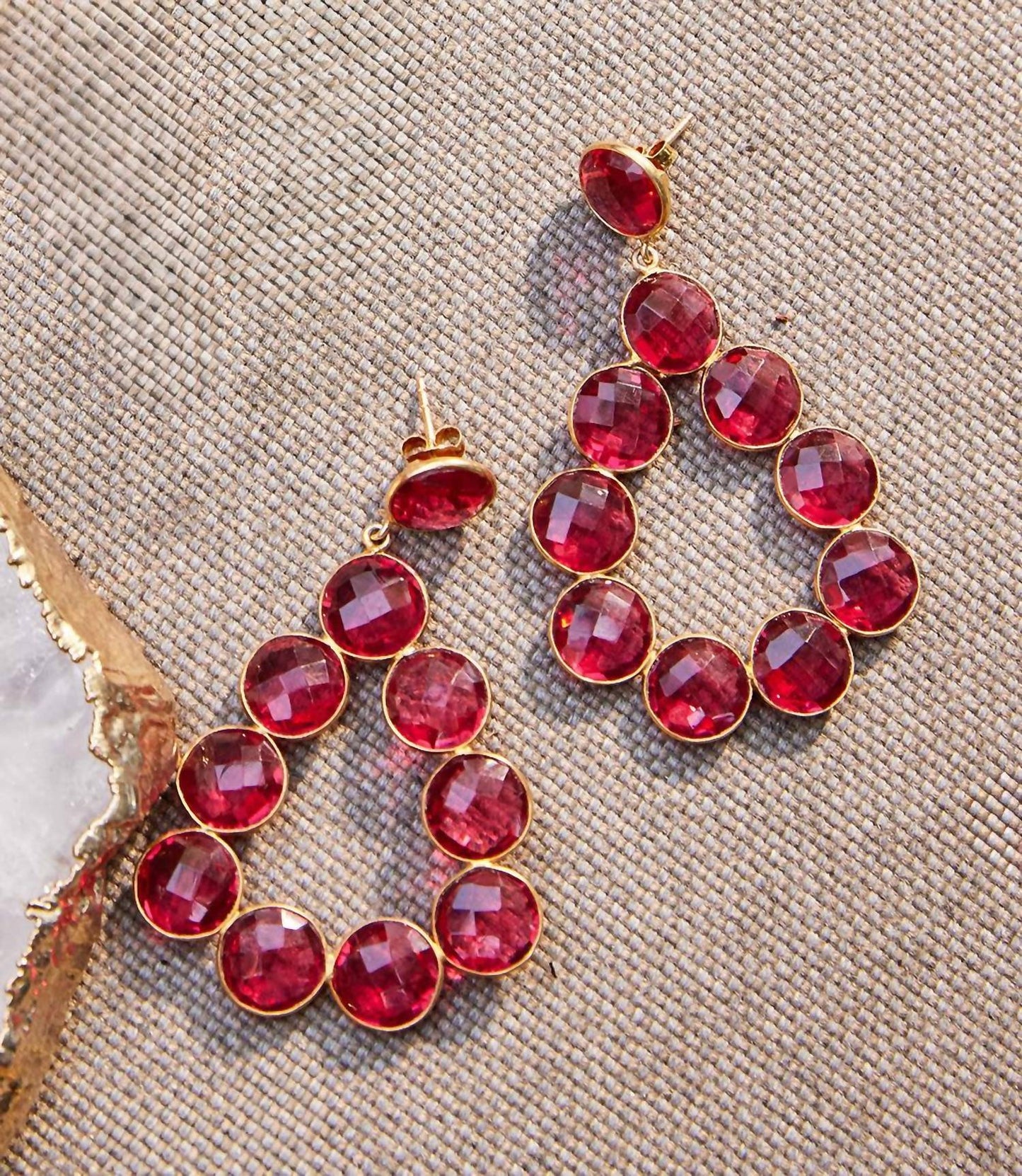 Women's Gemstone Bezel Drop Earrings