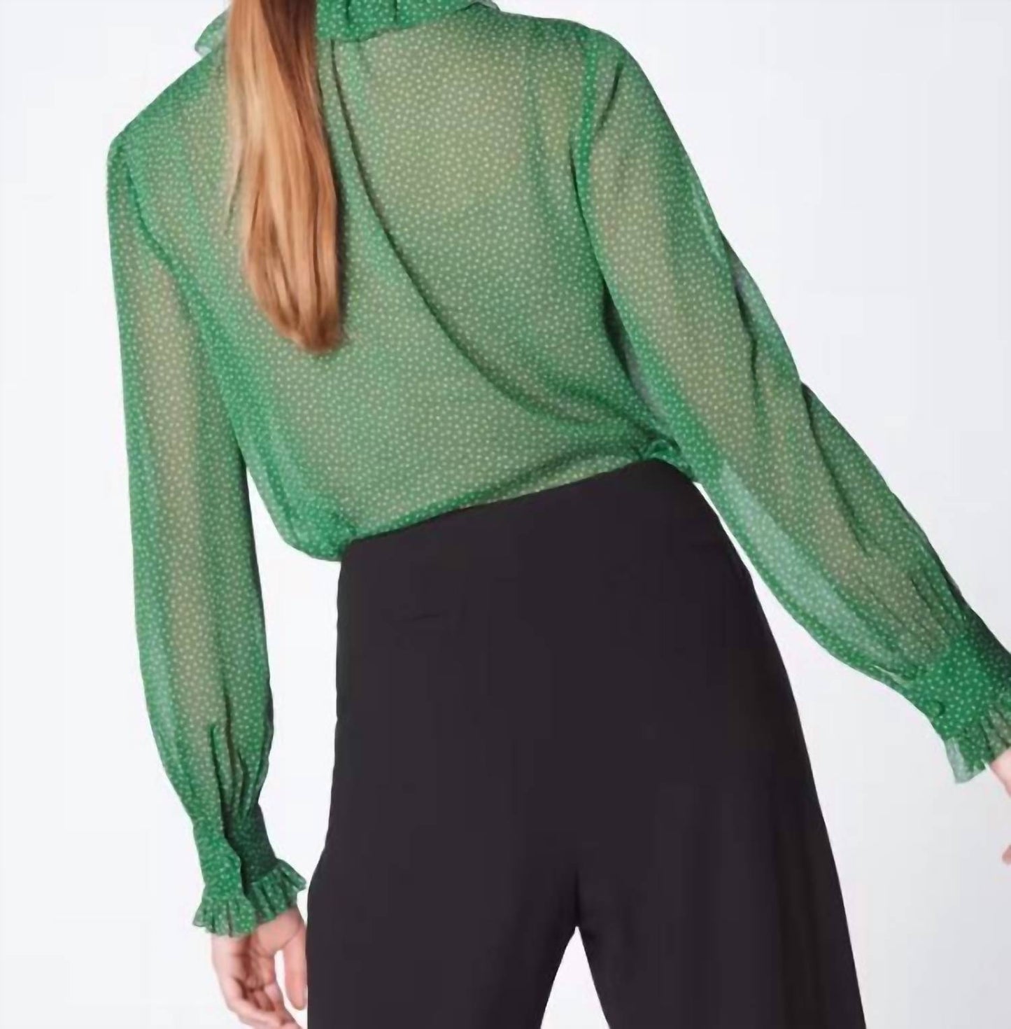 Eliza Spot Print Frill Collar Blouse