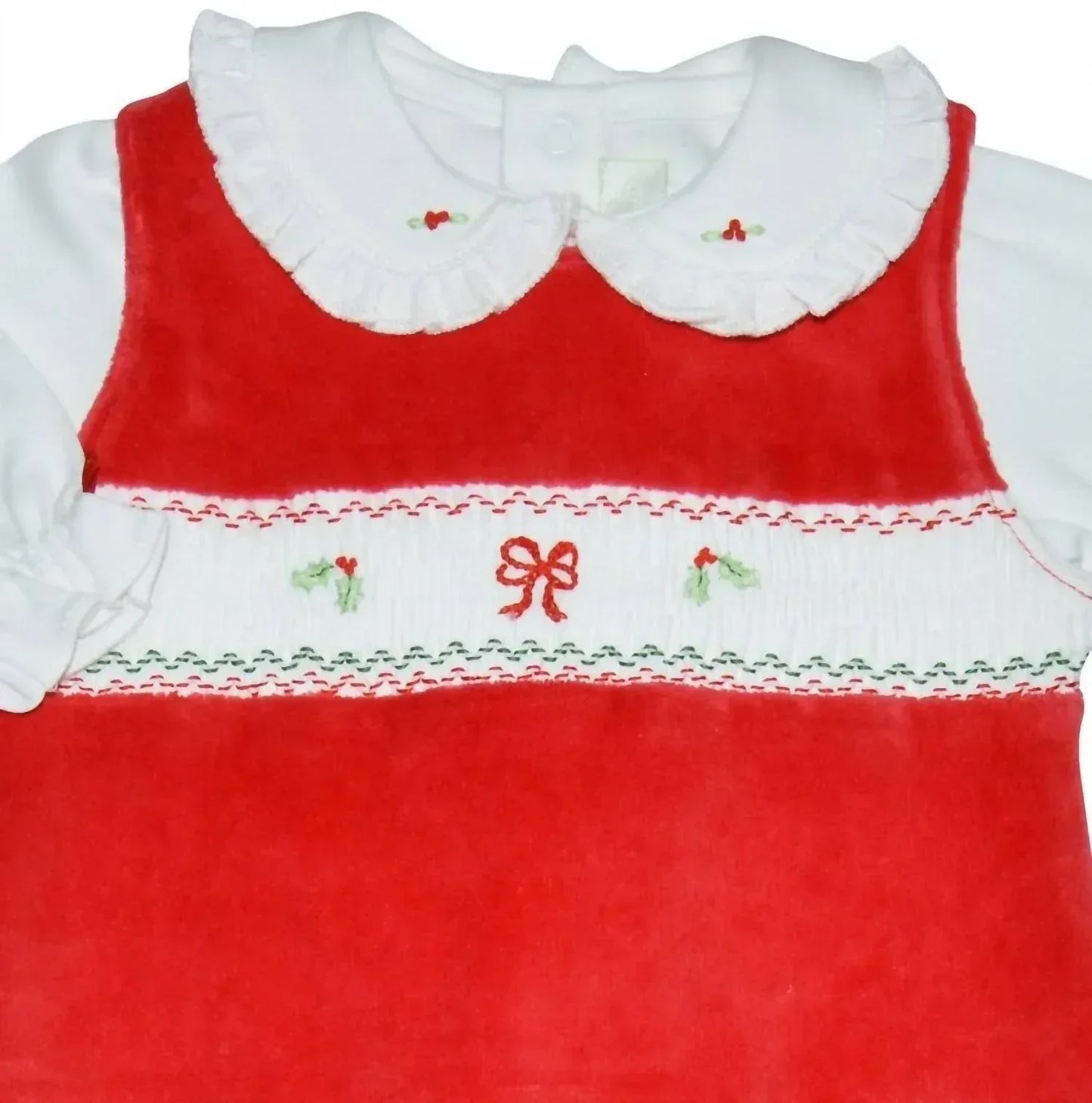 Baby Threads - Baby Girls Holly & Bows 2-piece Romper Set - Rack Hunt