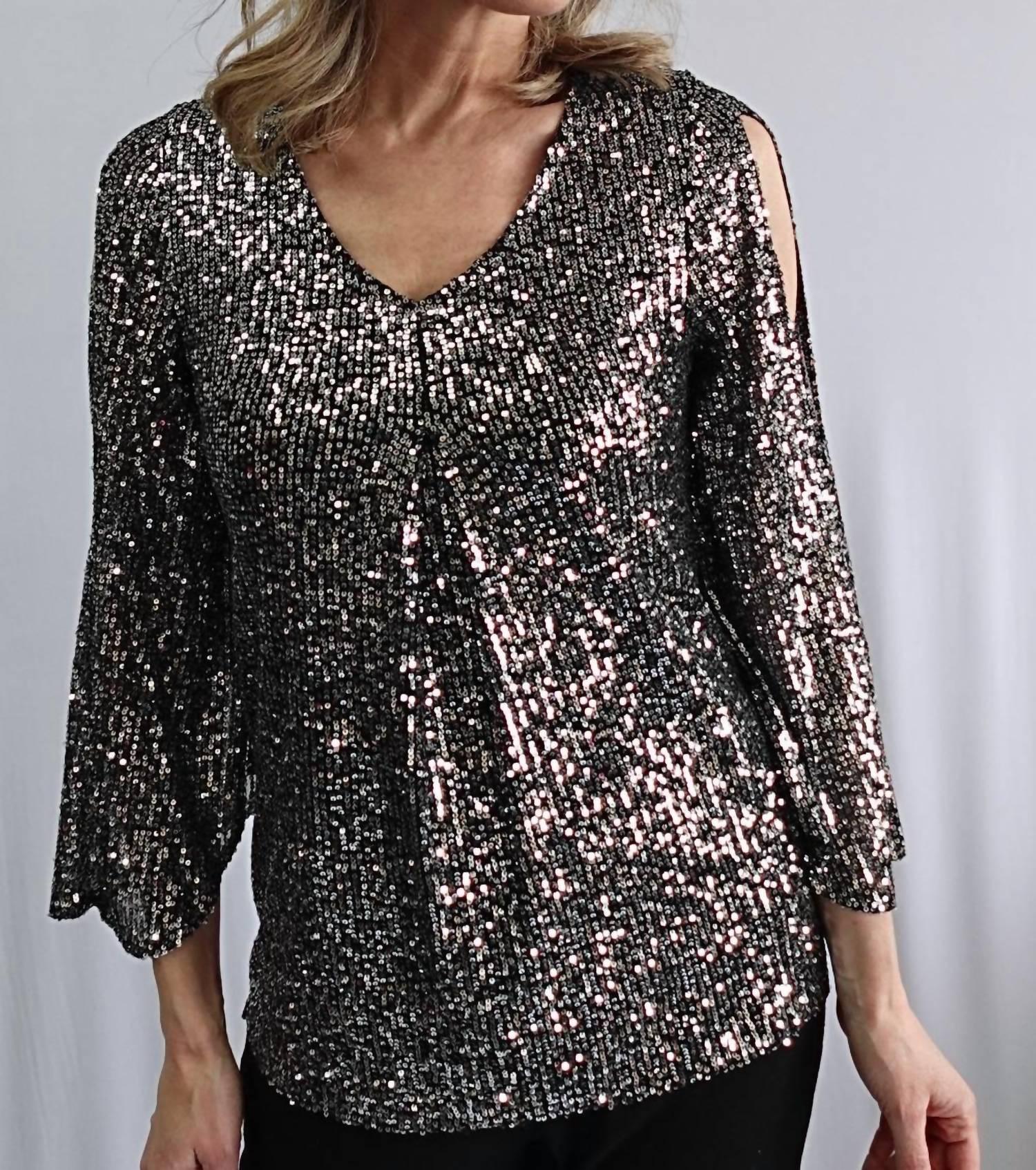 Soft Works - Sequin V-neck Top - Rack Hunt