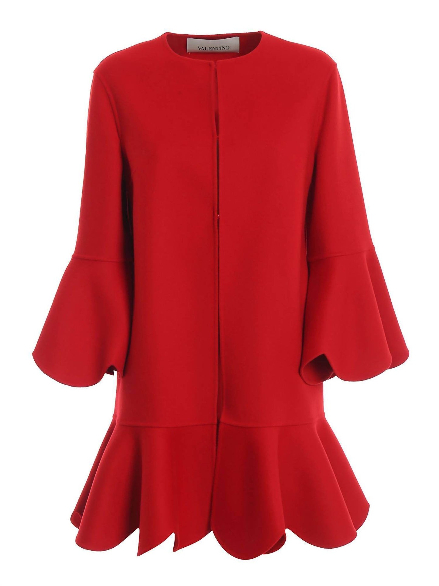 Valentino - Compact Wool And Cashmere Scalloped Coat - Rack Hunt