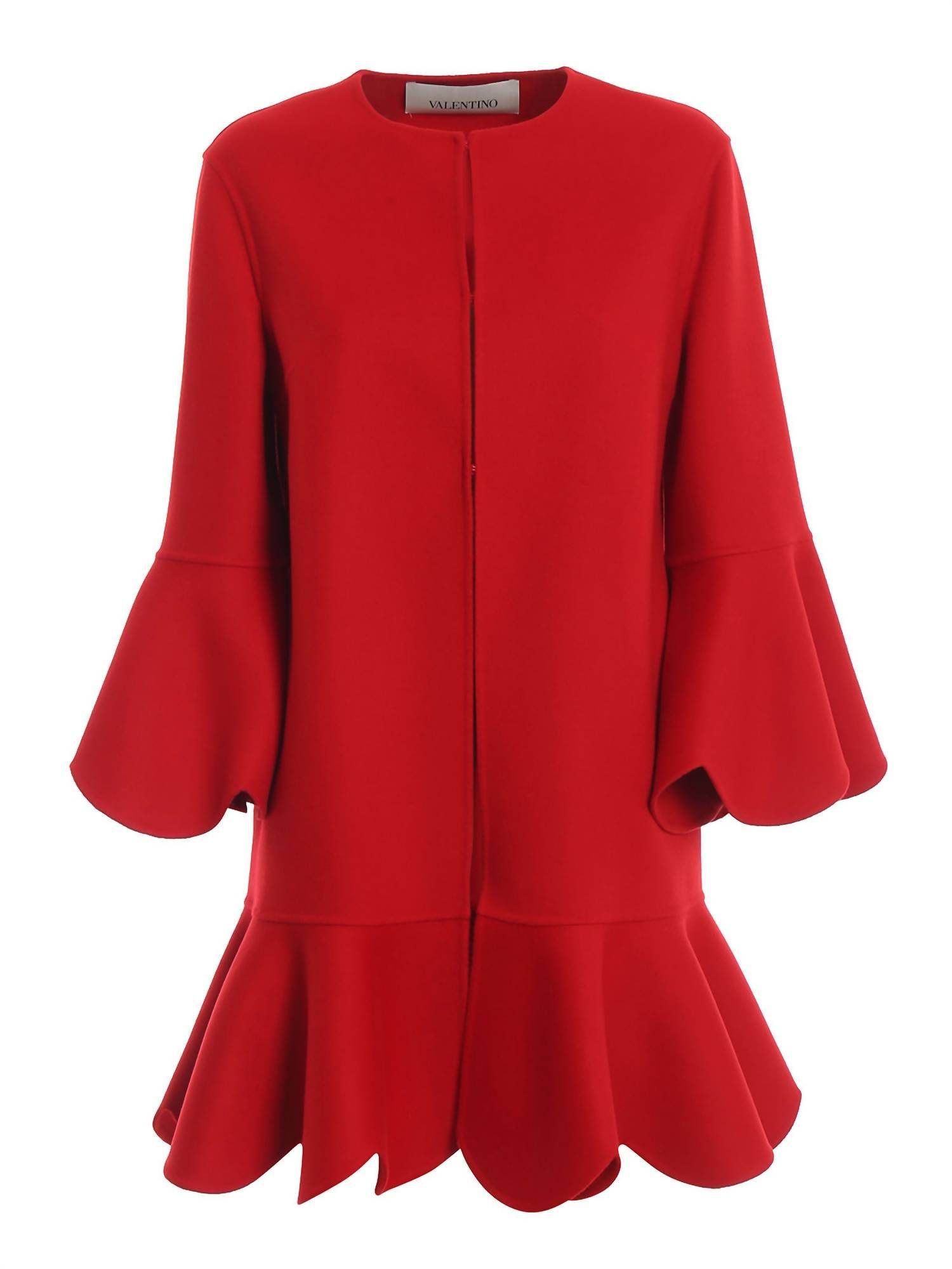 Valentino - Compact Wool And Cashmere Scalloped Coat - Rack Hunt