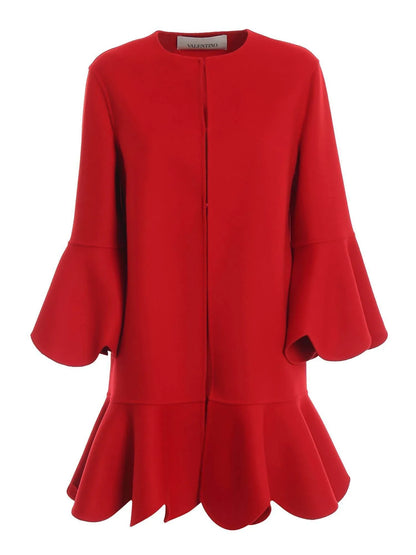 Valentino - Compact Wool And Cashmere Scalloped Coat - Rack Hunt