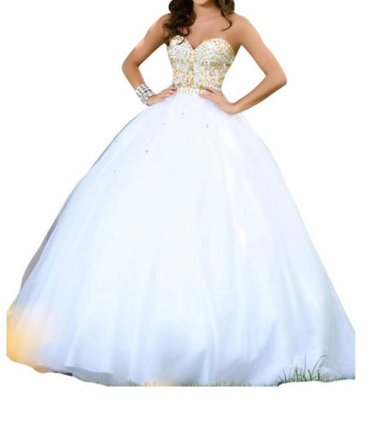 Beaded Tulle Prom Dress