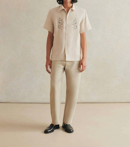 Camp Collar Embroidered Shirt