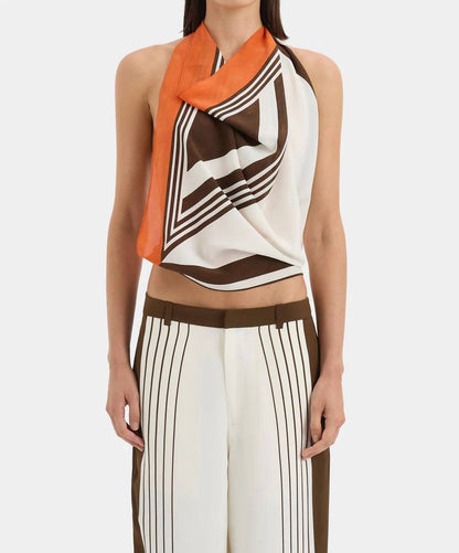 Destino Print Scarf Top