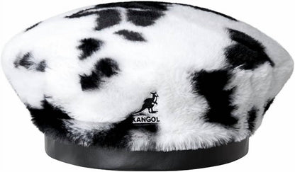 Women's Faux Fur Cow Print Beret