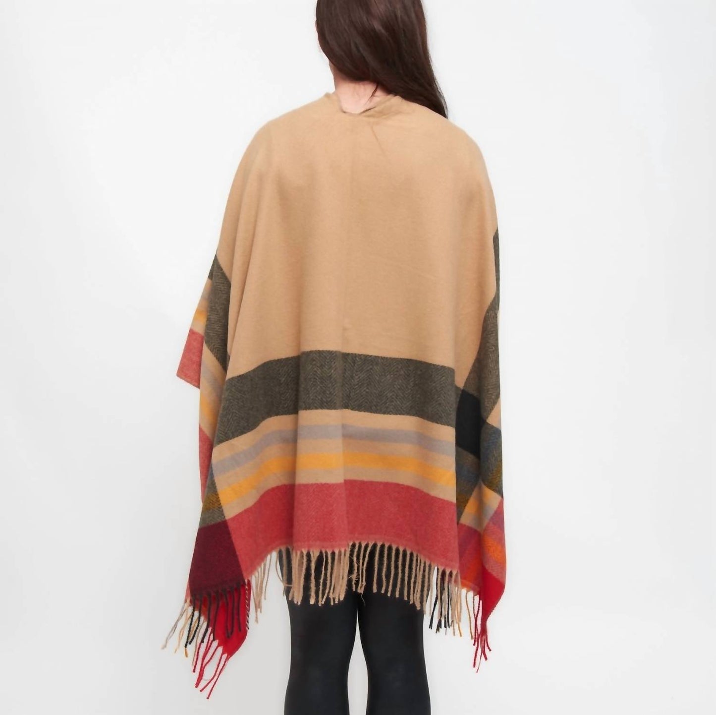 Sidney Fringe Open Front Wrap With Loop