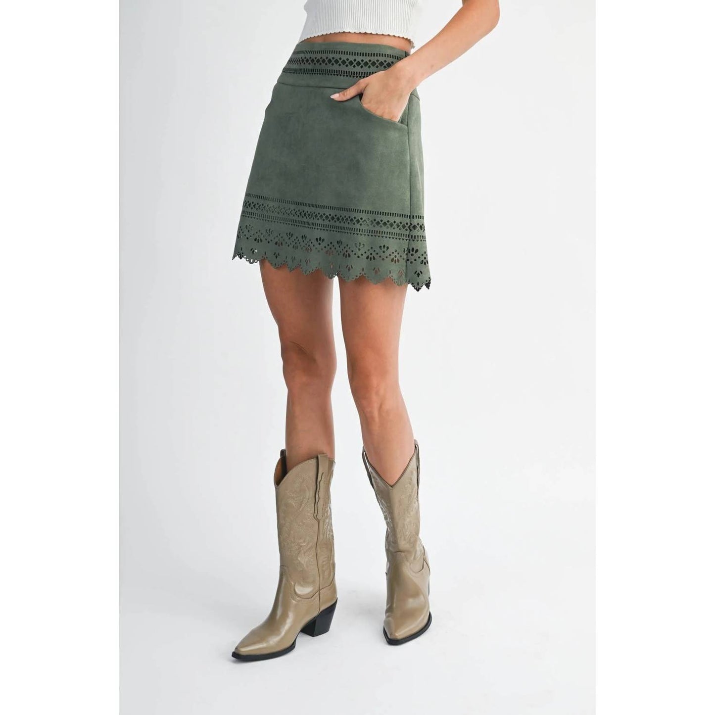 Laser Cut A-line Skirt