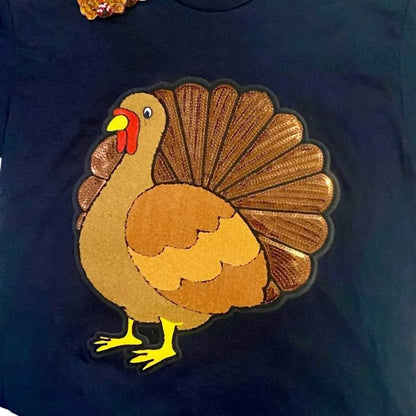 Trendy Tee Co. - Women's Sequin Turkey Chenille Patch Tee - Rack Hunt