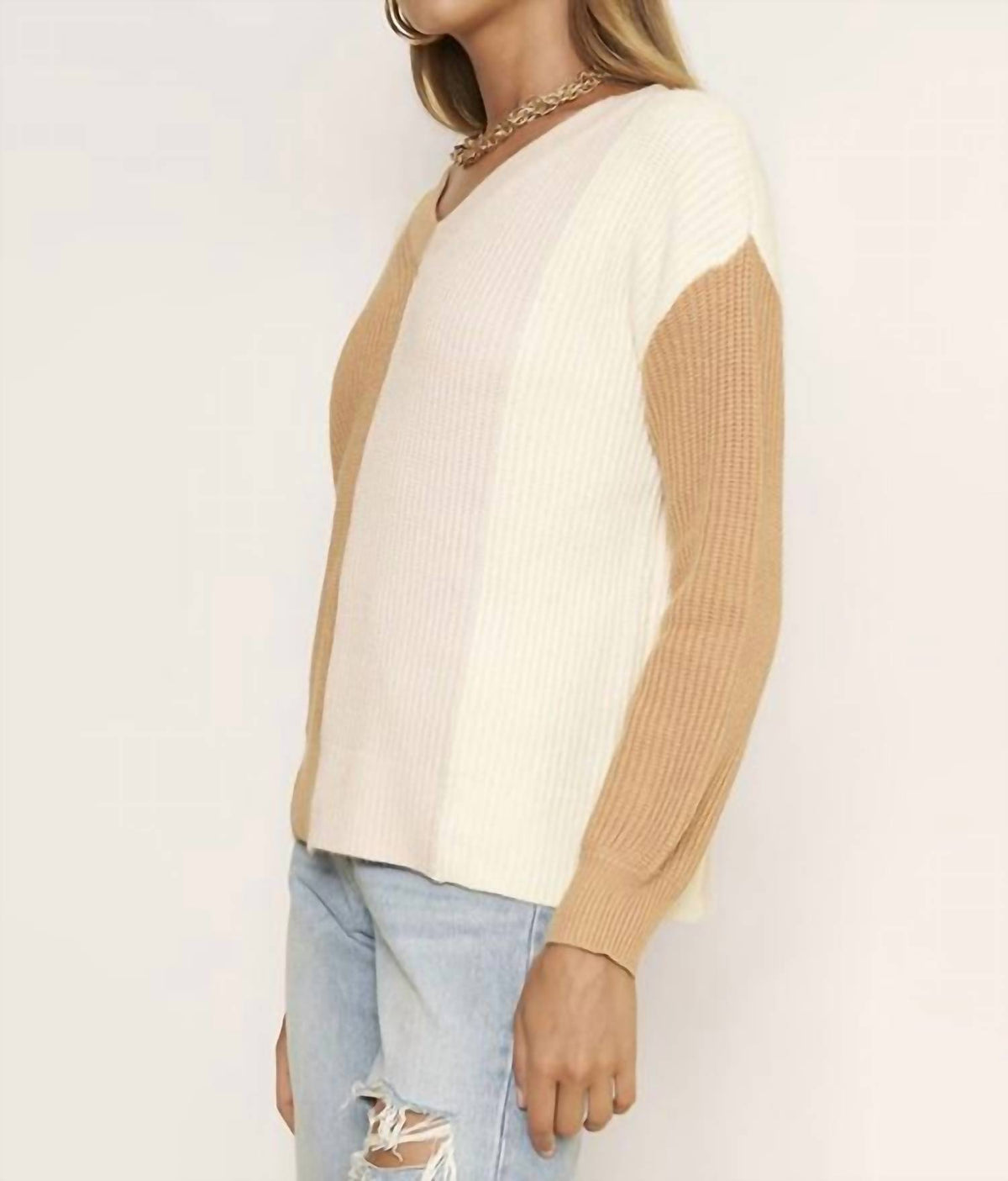 COLORBLOCK KNIT SWEATER
