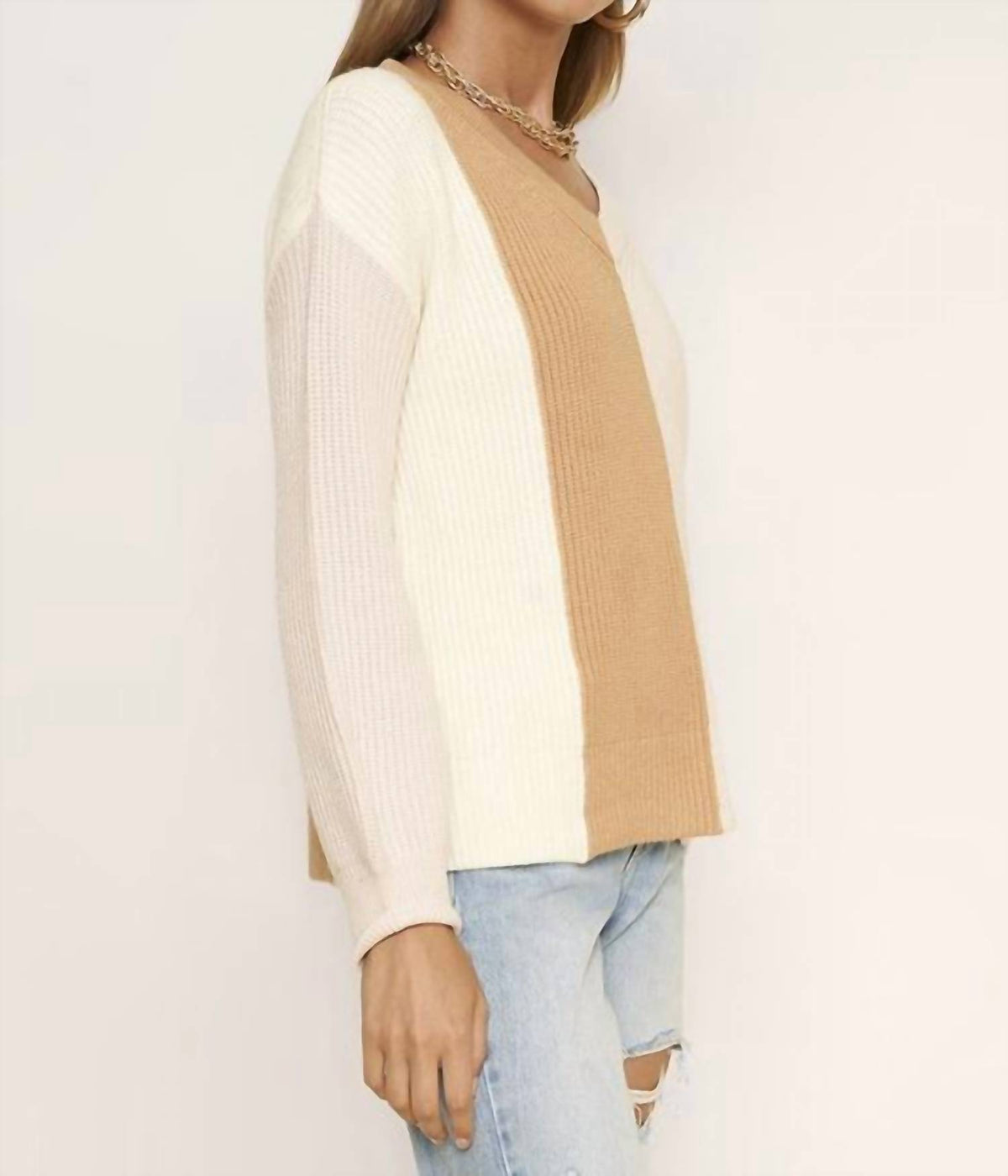 COLORBLOCK KNIT SWEATER
