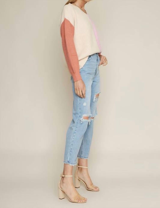 Multi Color Long Sleeve Knit Sweater