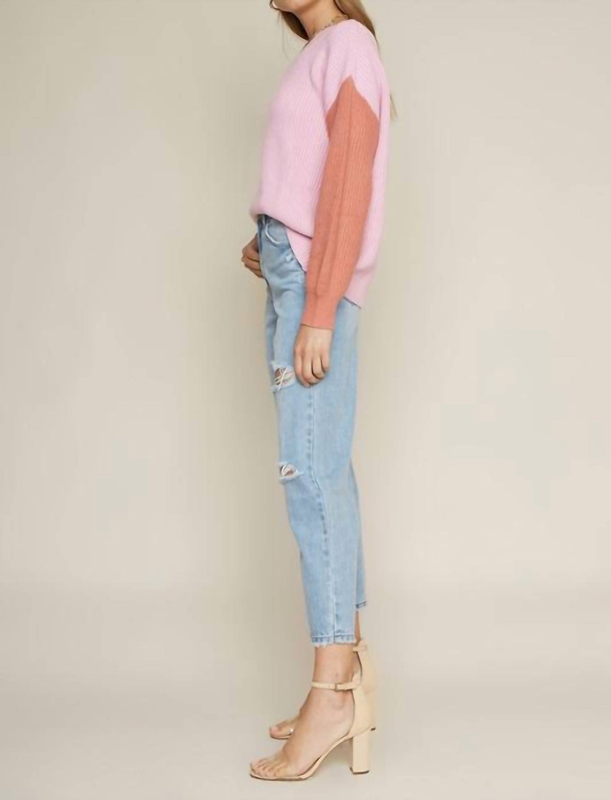 Multi Color Long Sleeve Knit Sweater