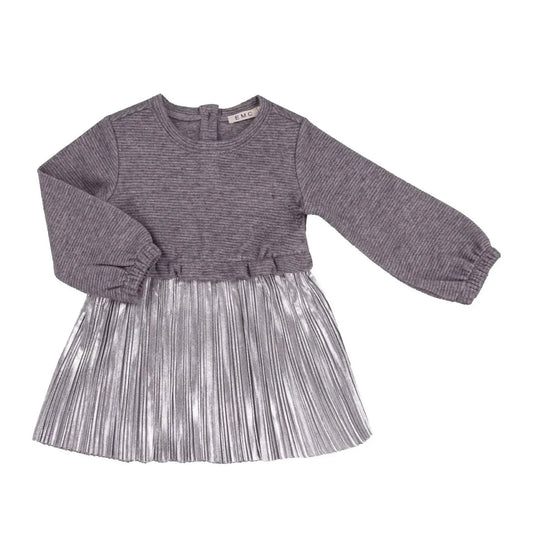 EMC - Girl's One Piece Knit Top And Metallic Pleated Dress - Rack Hunt