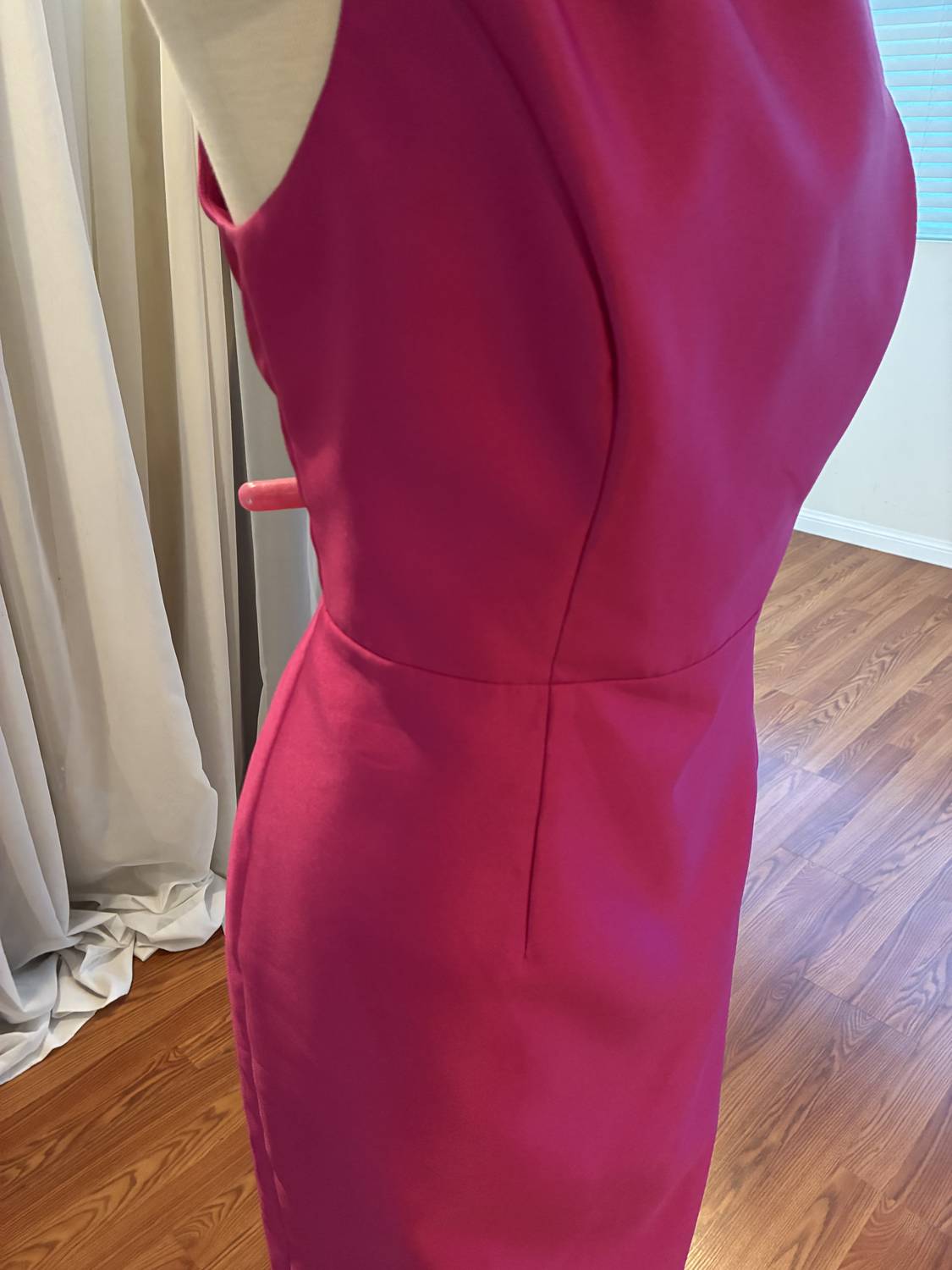 Alfred Sung Flower One-Shoulder Column Gown