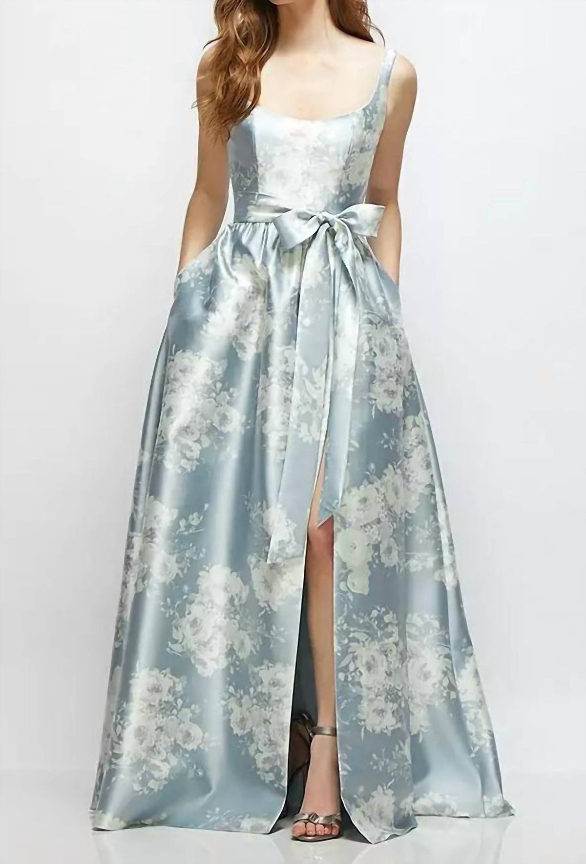 Floral Scoop-Neck Tank Bodice Maxi Dress