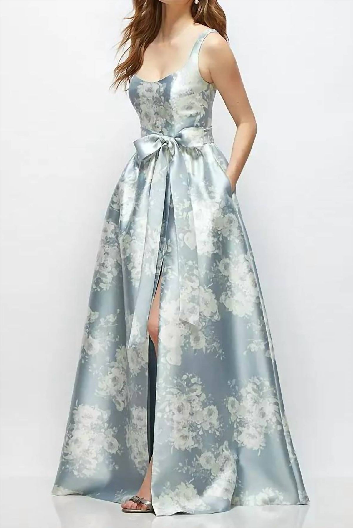 Floral Scoop-Neck Tank Bodice Maxi Dress