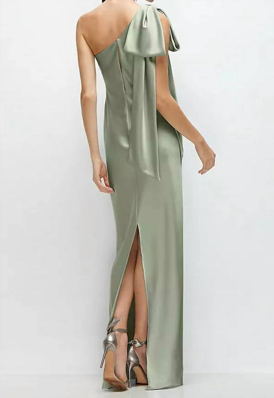 One-Shoulder Bias-Cut Satin Maxi Dress