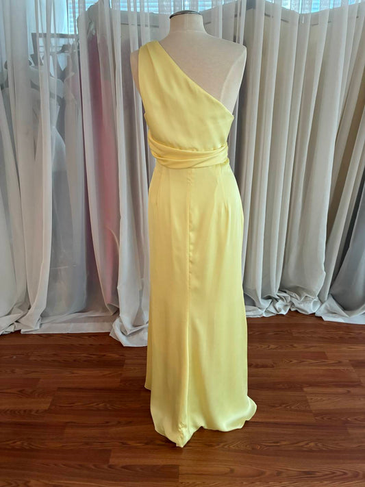 Dessy Women's Stretch Lining One Shoulder Dress in Yellow - view 2
