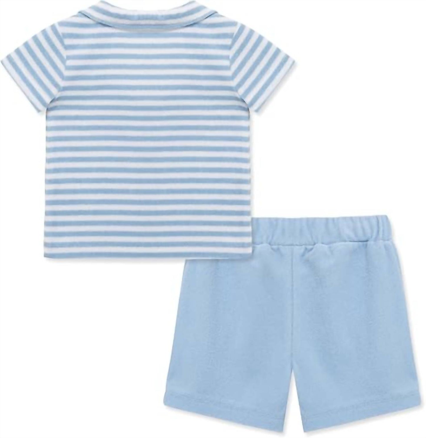 Boy's Stripe Terry Polo & Shorts Set
