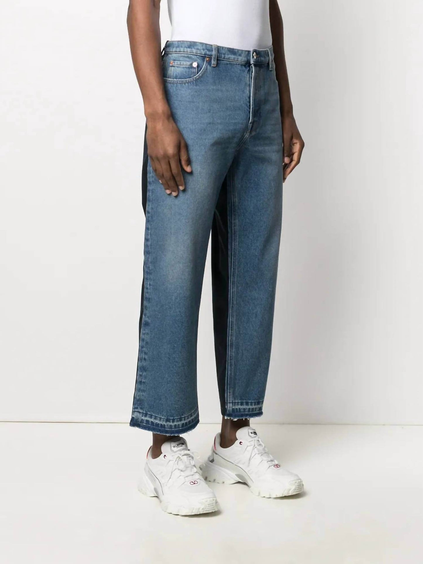 Valentino - Dual Material Denim Trousers - Rack Hunt -