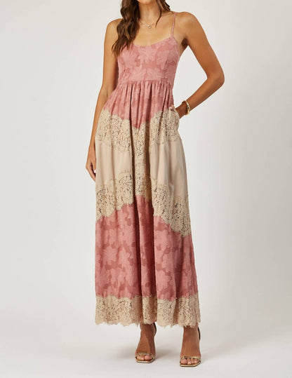 Charlotte Lace And Burnout Maxi Dress