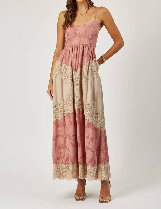 Charlotte Lace And Burnout Maxi Dress
