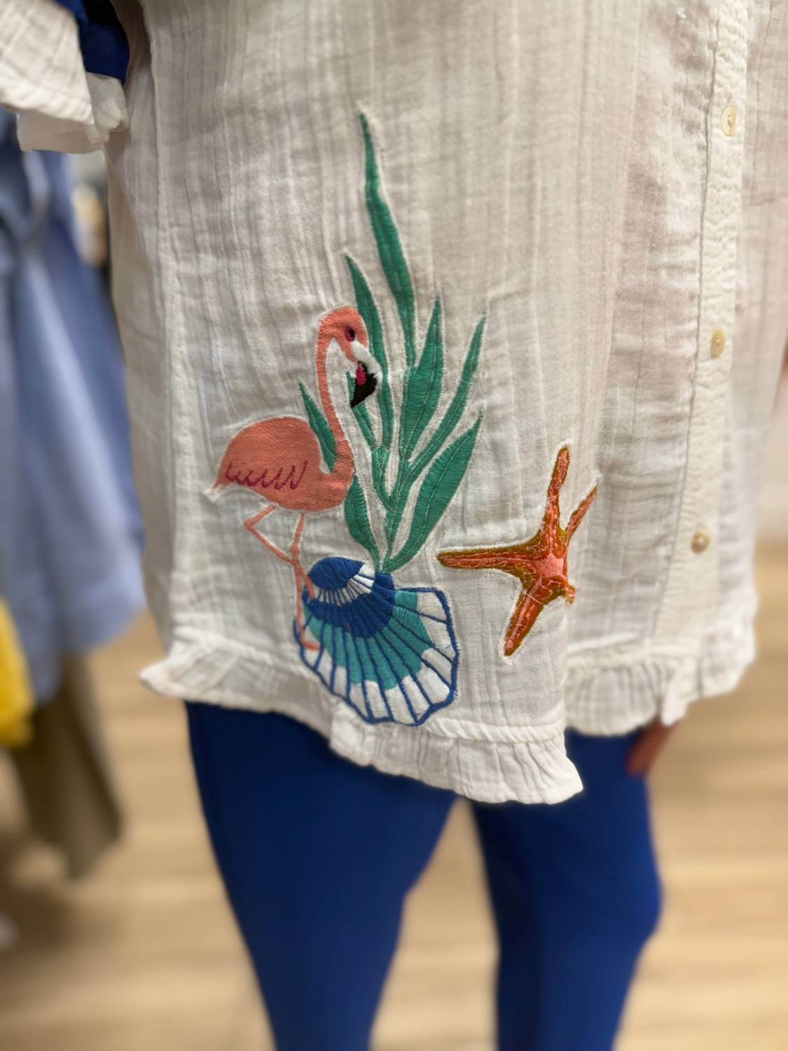 Avani Del Amour - Beach Button Down Short Sleeve Top - Rack Hunt -